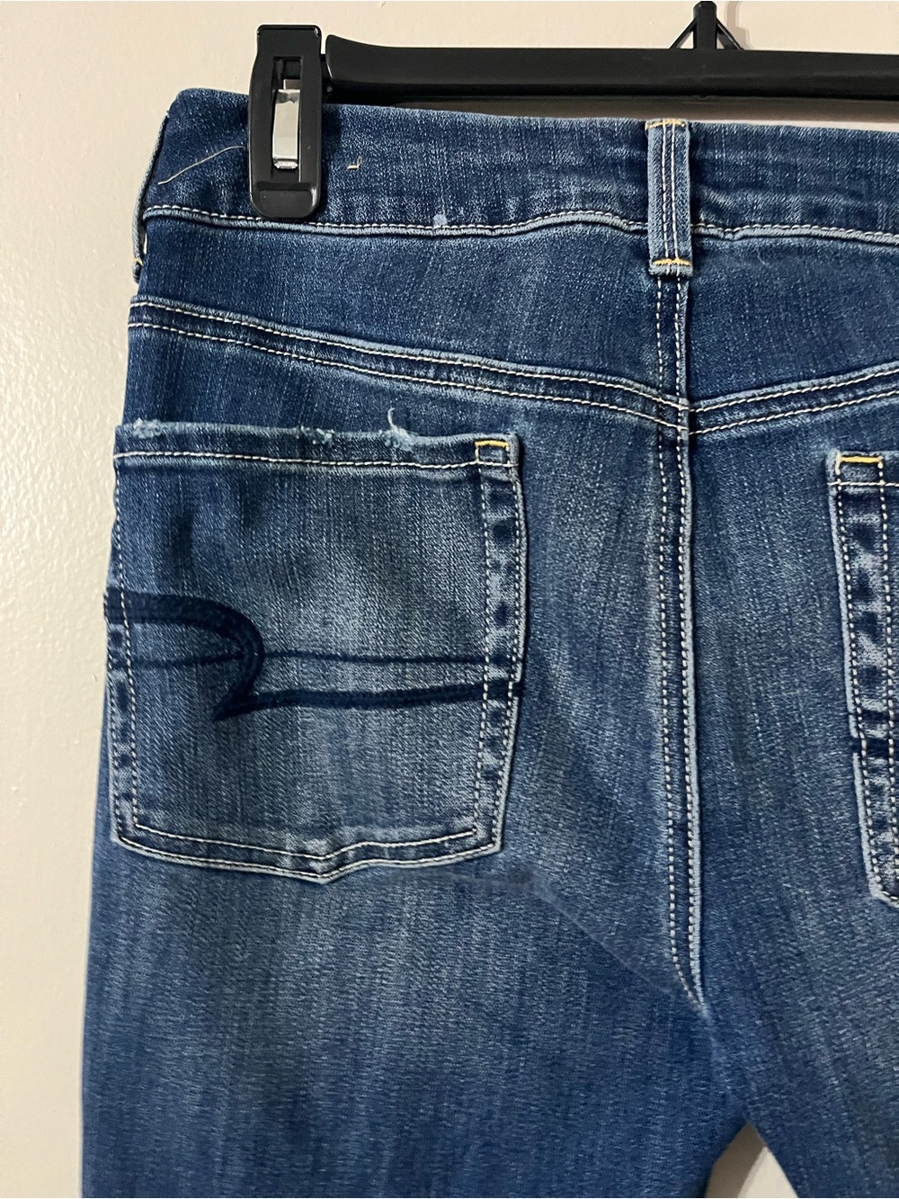 American Eagle Hi-Rise Artist Flare Jeans Women’s 6 X Long Super Stretch Blue - Picture 7 of 11